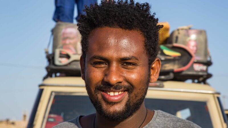 Portrait of Ethiopian guide, Mulugeta, in the Danakil Depression.